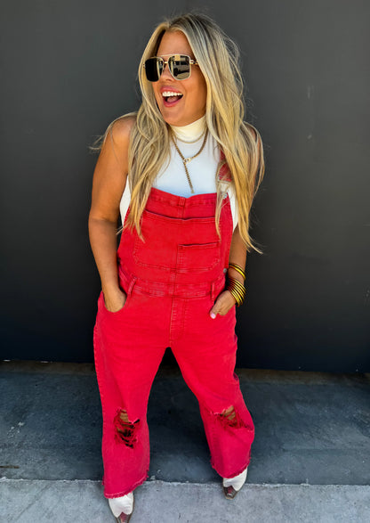 PREORDER: Dahlia Crop Wide Leg Overalls in Two Colors Ave Shops