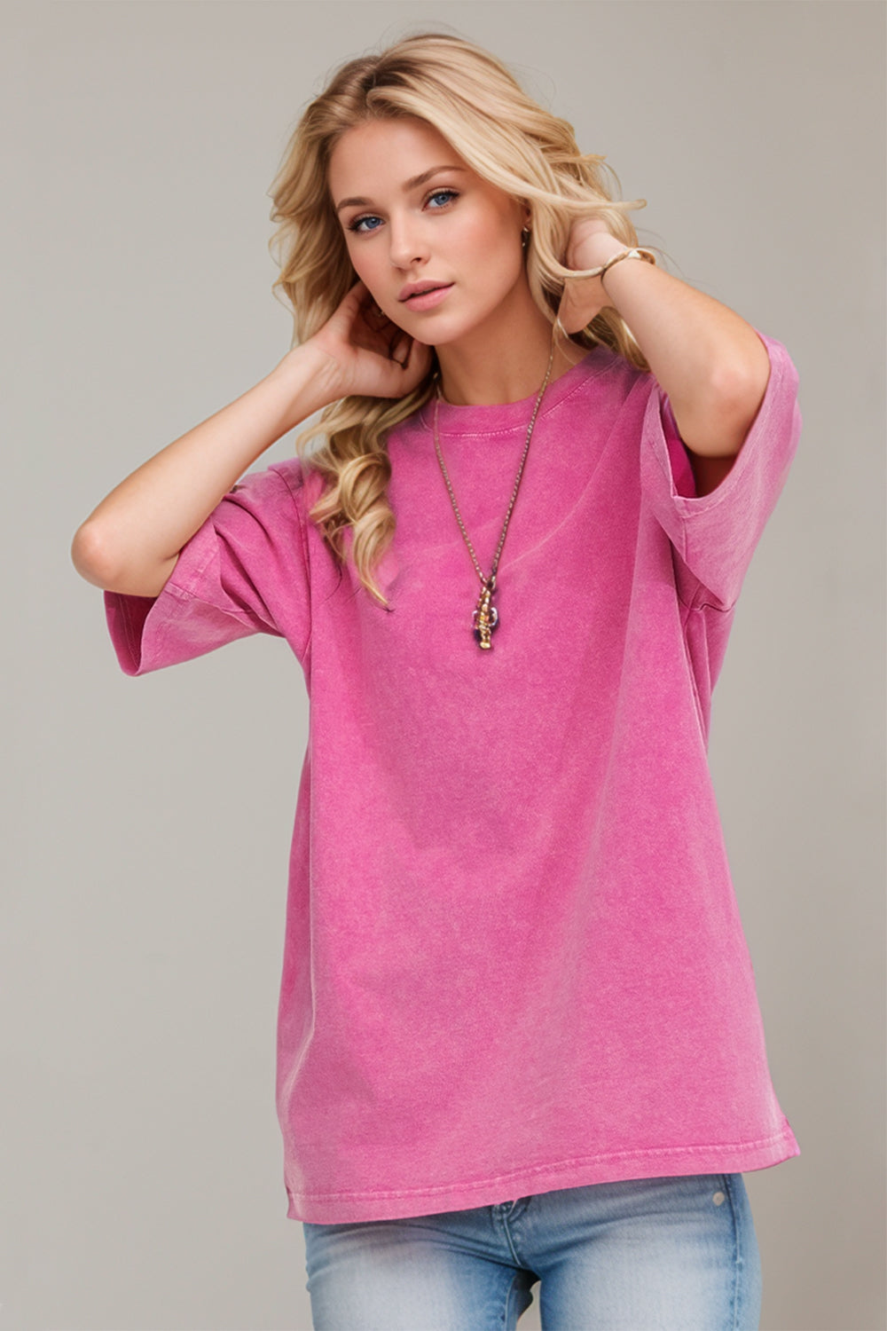 Basic Bae Round Neck Half Sleeve T-Shirt Trendsi