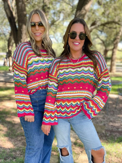 PREORDER: Abilene Crochet Sweater Ave Shops