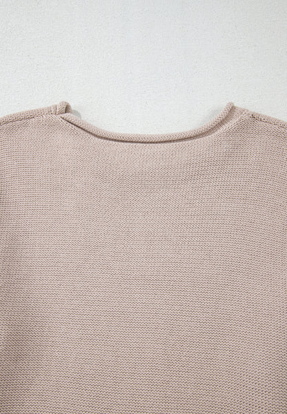 Color Block Round Neck Long Sleeve  Sweater Trendsi