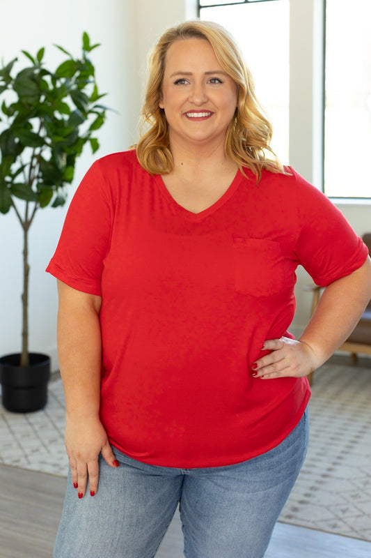 Michelle Mae Red Sophie Pocket Tee
