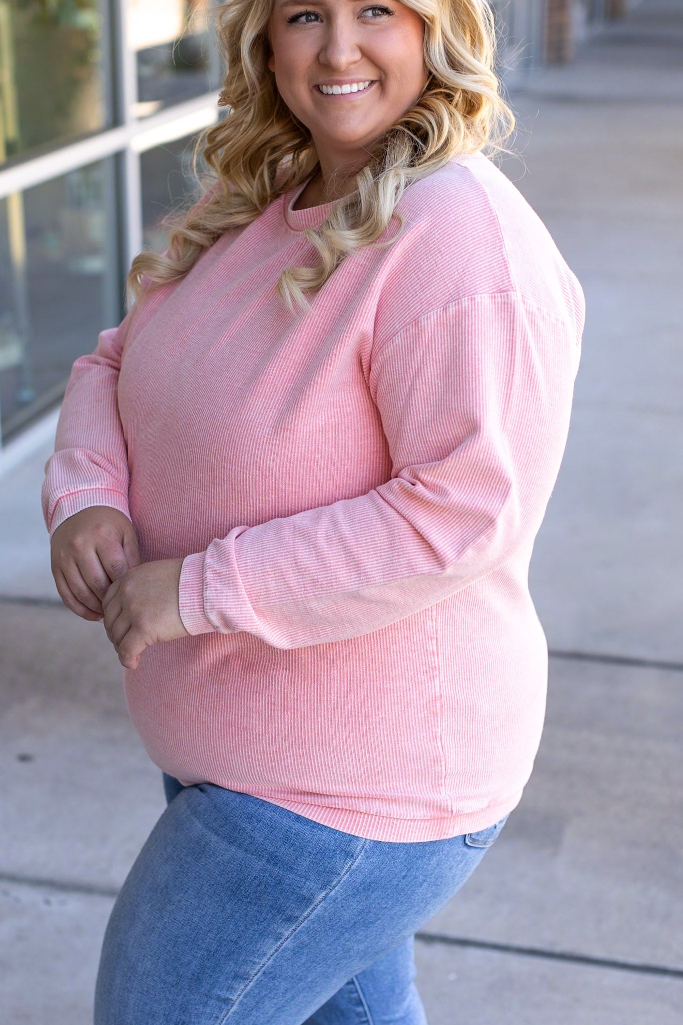 Michelle Mae Coral Catherine Corded Pullover