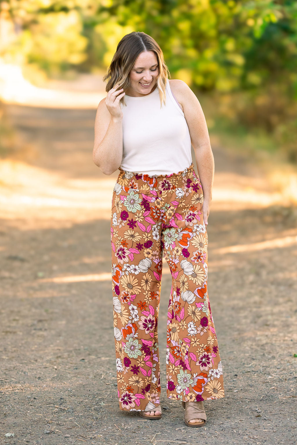 Michelle Mae Presley Palazzo Pants - Boho Floral | Women's Wide-Leg Pants