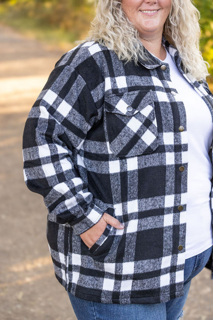 Michelle Mae Norah Plaid Shacket - Classic Black and White