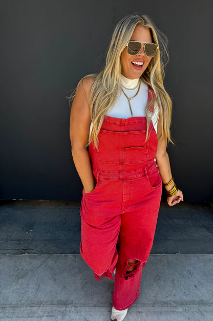 PREORDER: Dahlia Crop Wide Leg Overalls in Two Colors Ave Shops