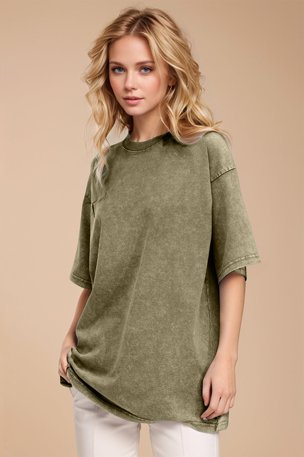 Basic Bae Round Neck Half Sleeve T-Shirt Trendsi