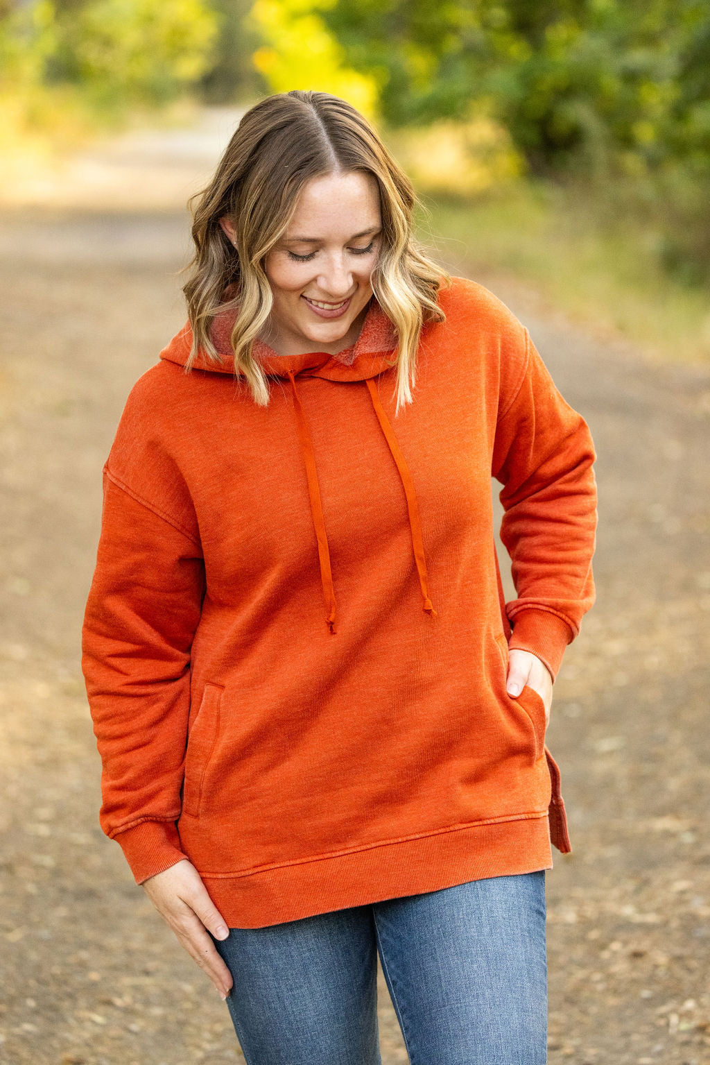 Michelle Mae Vintage Wash Hoodie - Rust