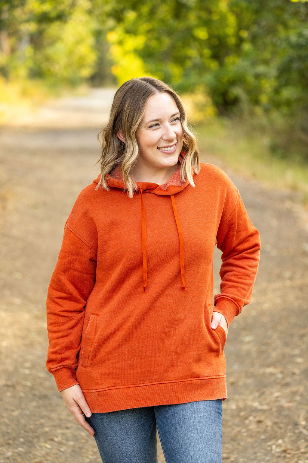 Michelle Mae Vintage Wash Hoodie - Rust