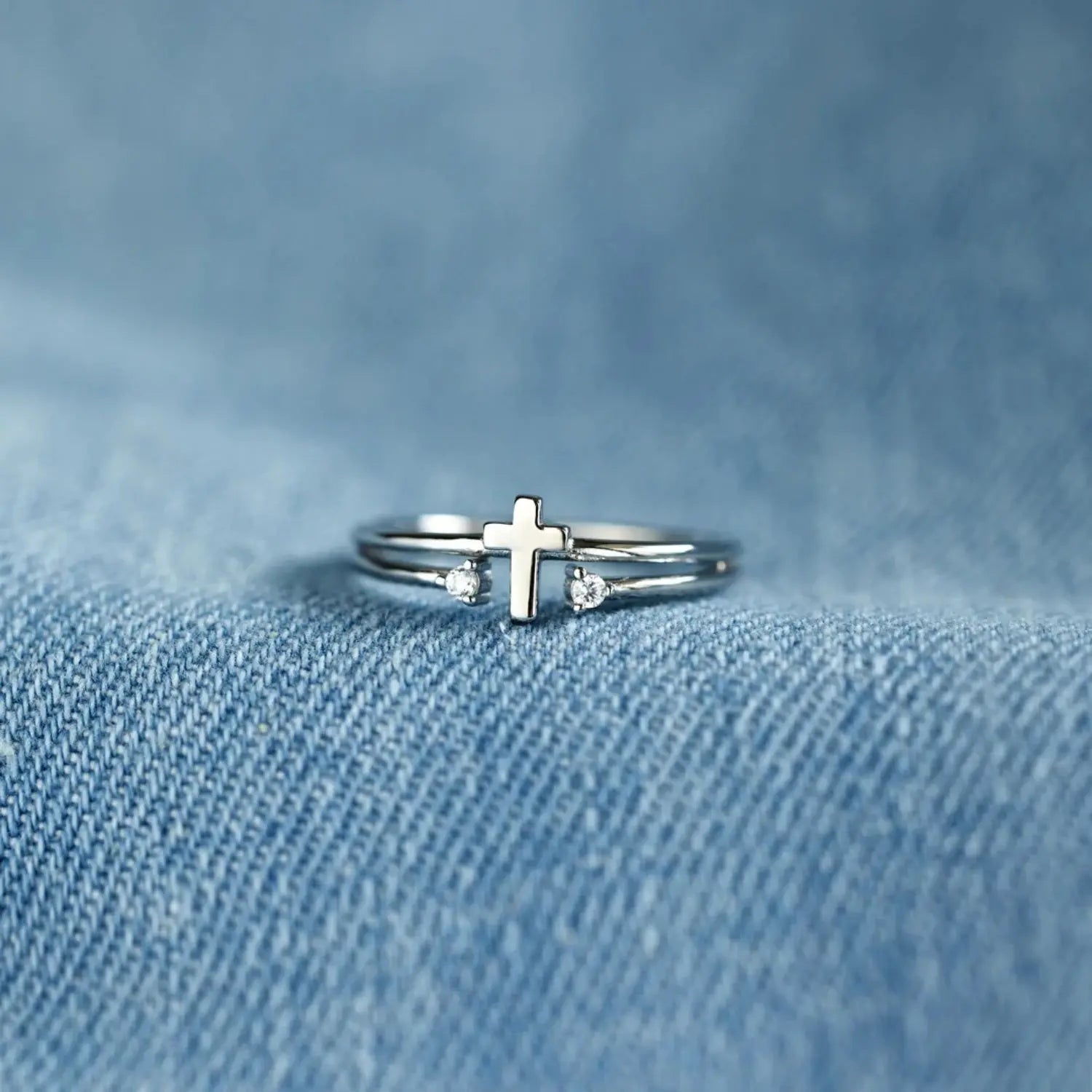 925 Sterling Silver Cross Ring Trendsi