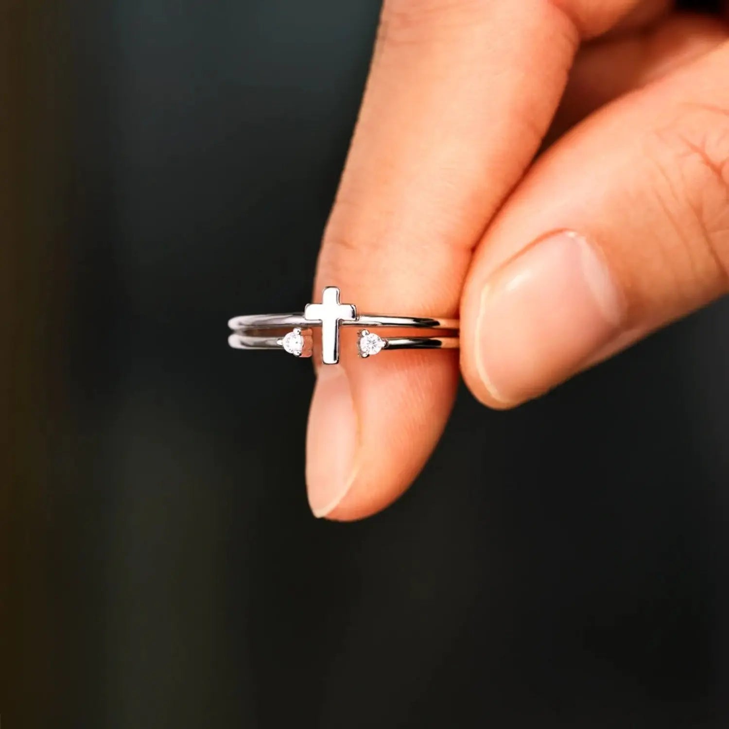 925 Sterling Silver Cross Ring Trendsi