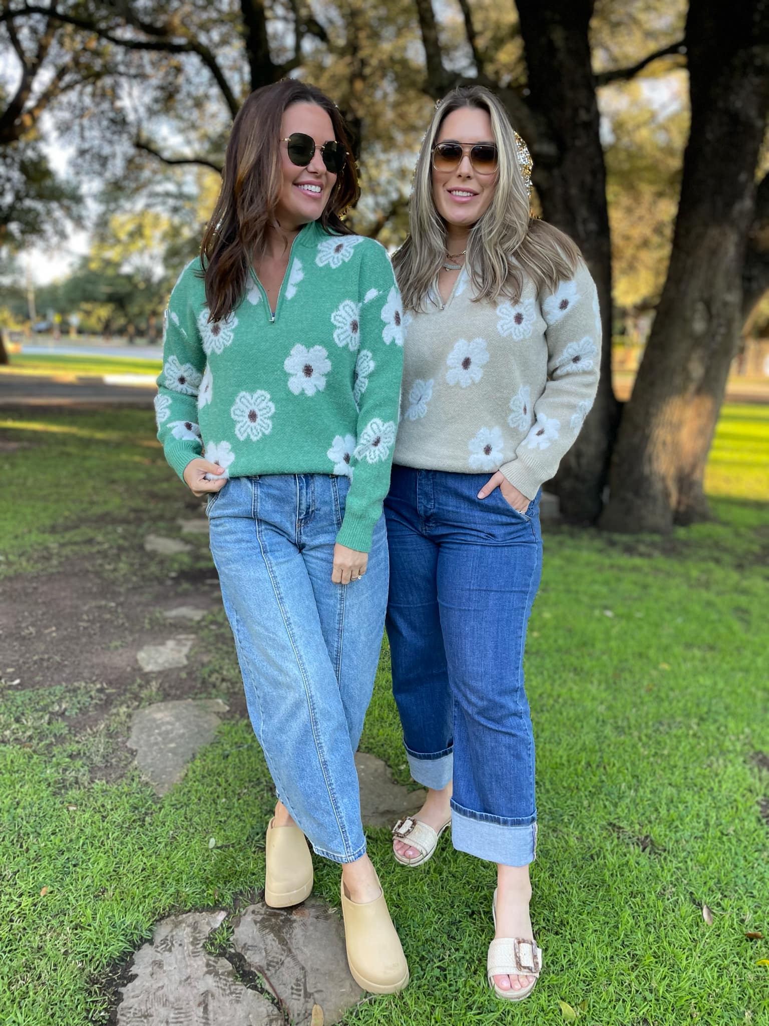 PREORDER: Flower Powered Half Zip Sweater in Four Colors Ave Shops