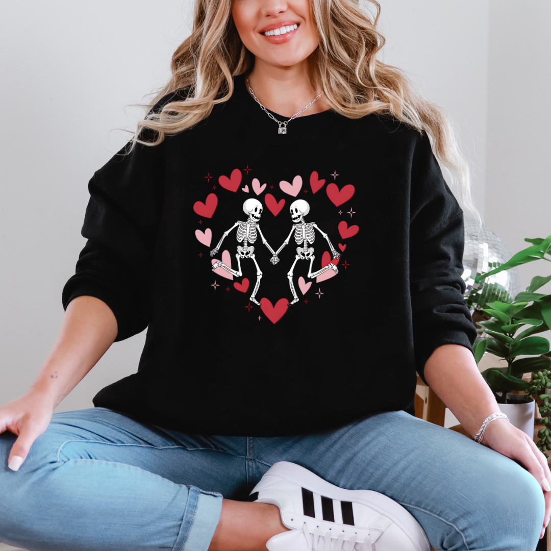 Skeleton Heart Graphic Sweatshirt Ave Shops