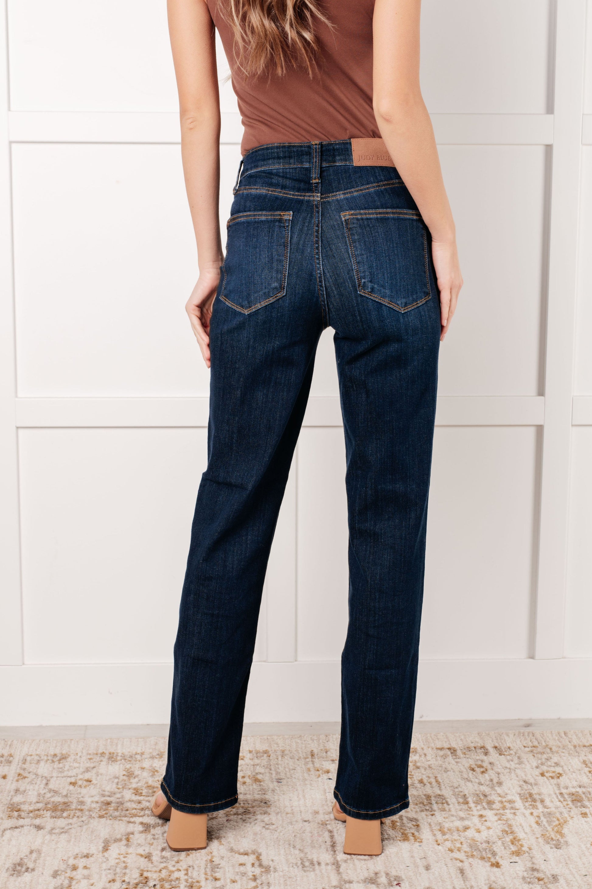 Alaina High Rise Classic Straight Jeans Ave Shops