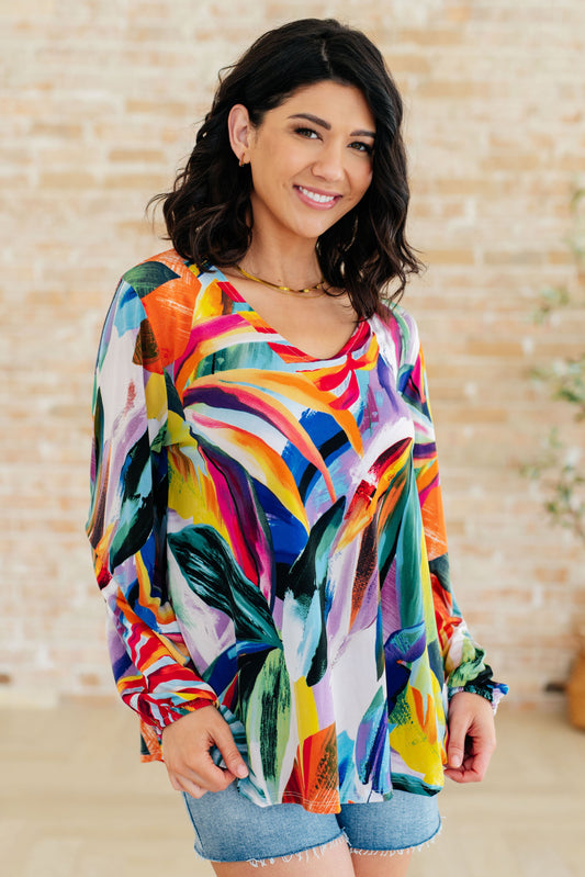 All Over The World Scoop Neck Blouse Ave Shops