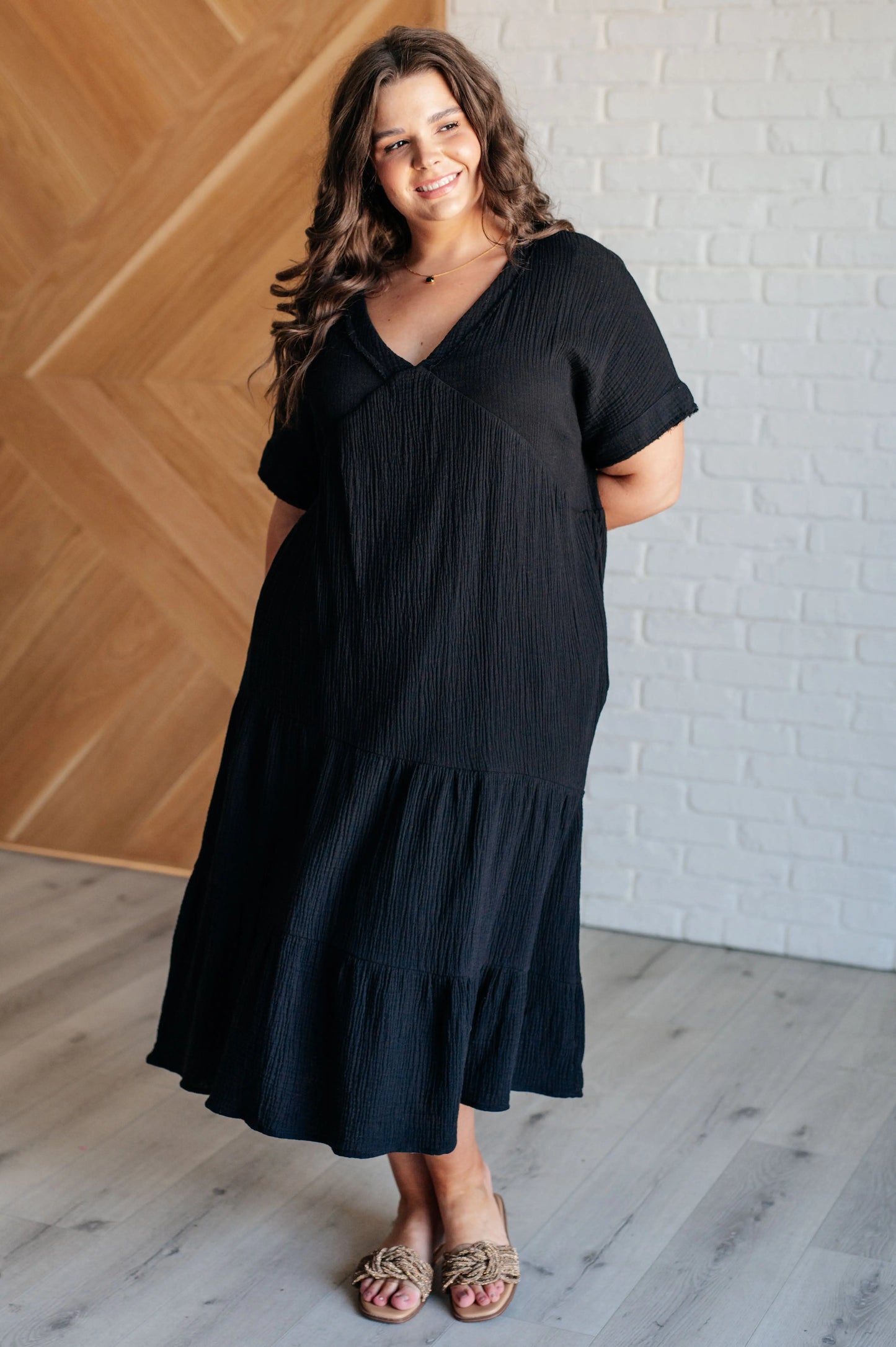 Always Learning Dolman Sleeve Dress in Black Ave Shops