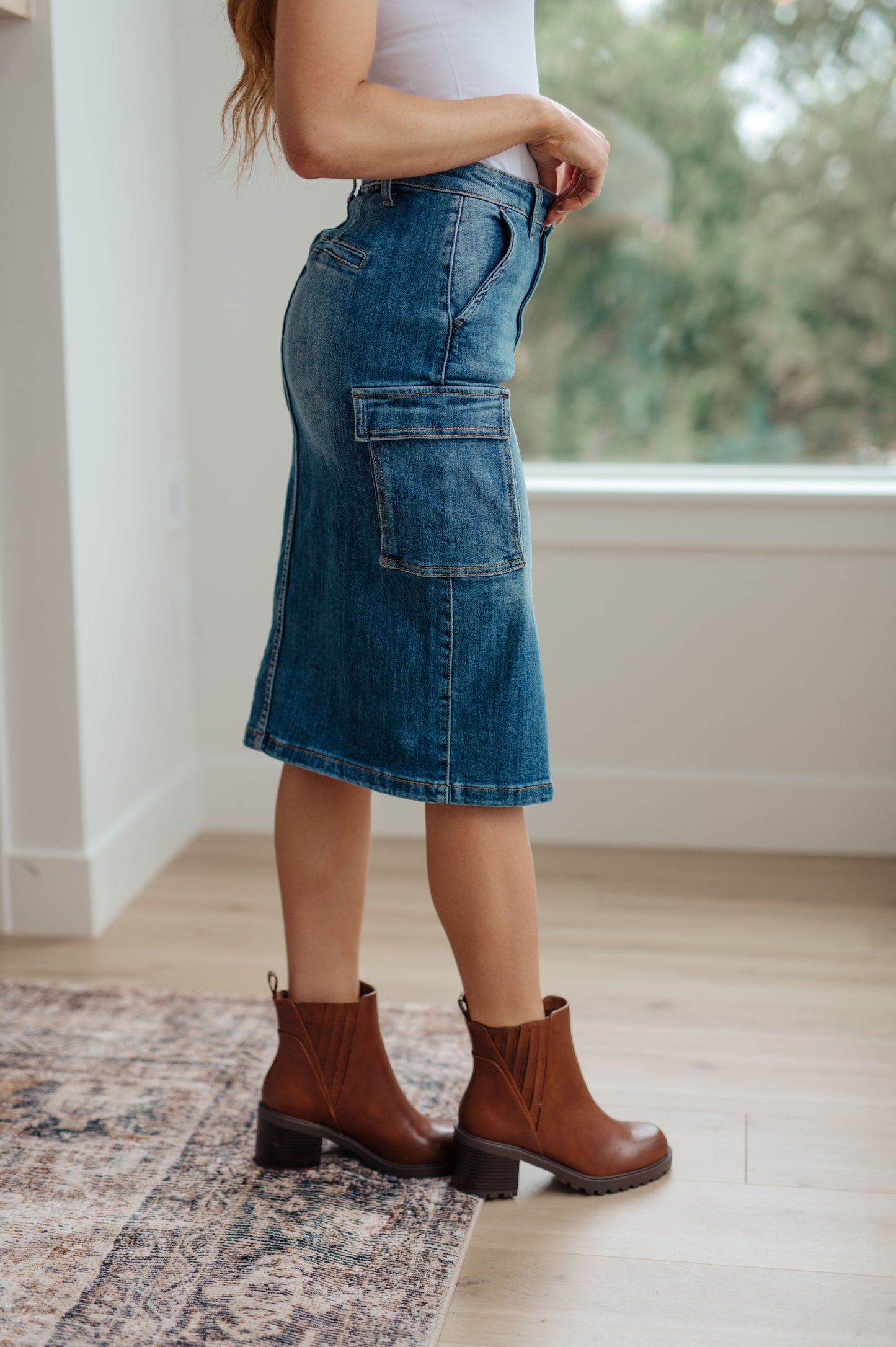 Always Be There Cargo Denim Skirt Ave Shops