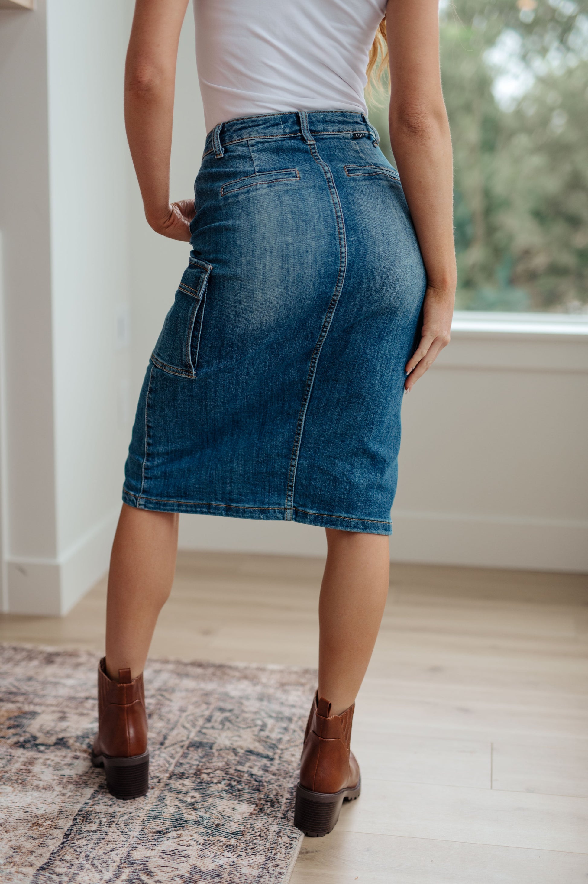 Always Be There Cargo Denim Skirt Ave Shops