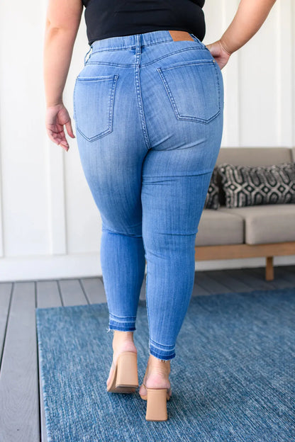 Amanda High Rise Pull on Release Hem Skinny Jeans Ave Shops
