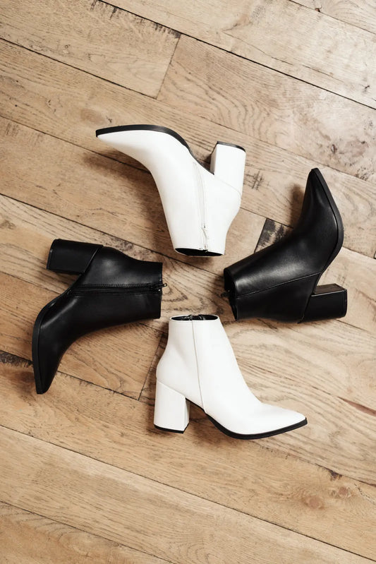 Amari Ankle Boots in White Ave Shops