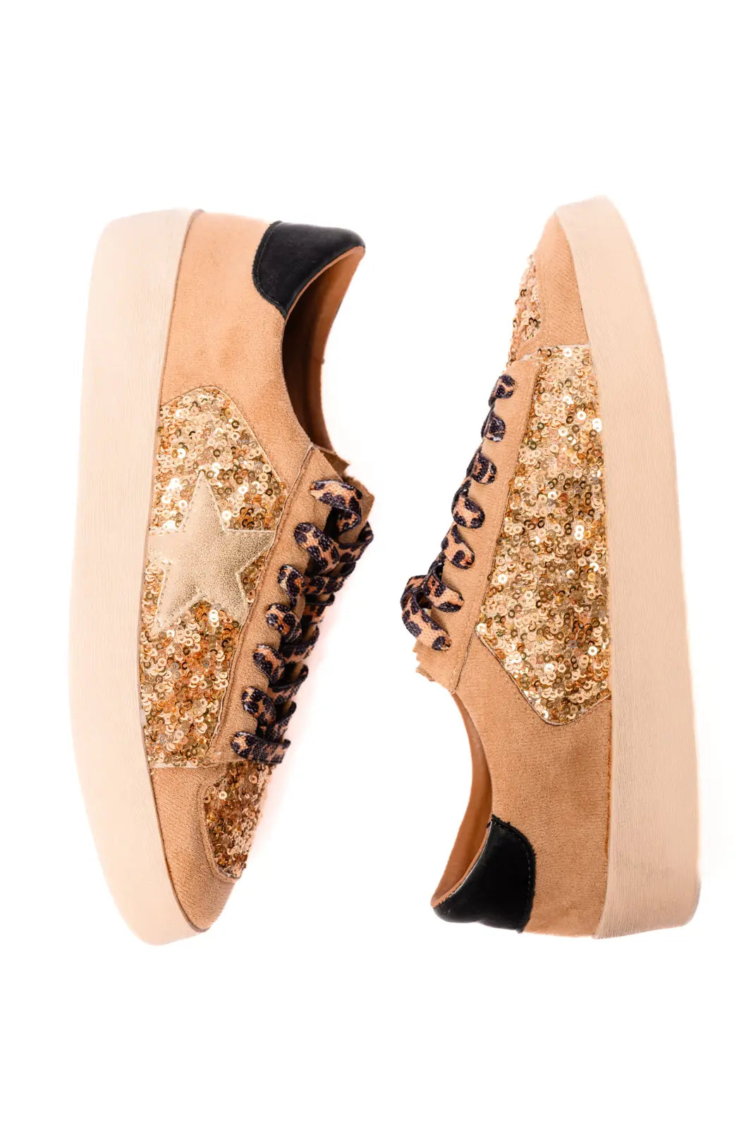 Another Round Sneakers in Gold Sequins Ave Shops