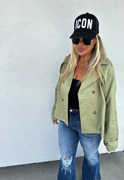 PREORDER: Rossi Crop Trench Coat in Four Colors Ave Shops