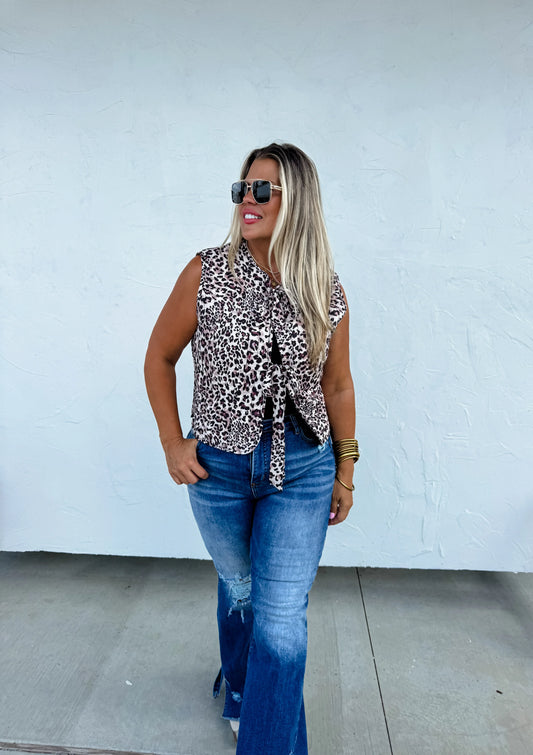 PREORDER: Everyly Cheetah Quilted Vest Ave Shops