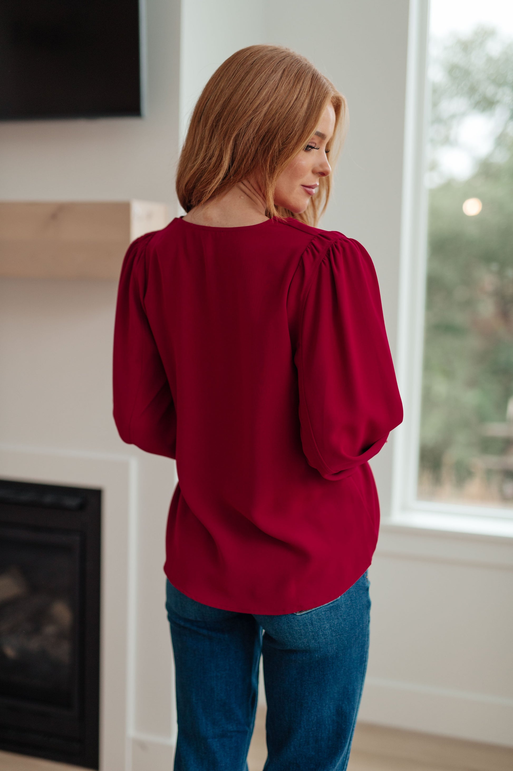 Back in Business V-Neck Blouse Ave Shops