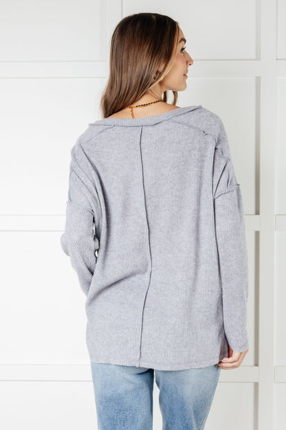 Basically Freezing Brushed Hacci Top in Heather Grey Ave Shops