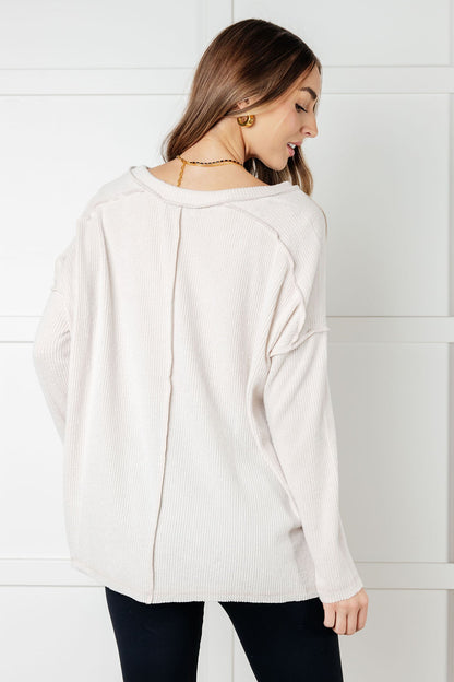 Basically Freezing Brushed Hacci Top in Sand Beige Ave Shops