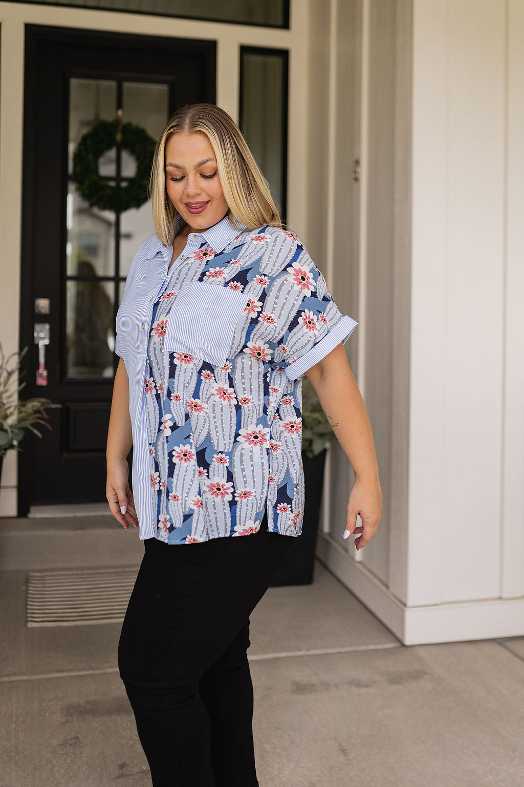 Best Of Both Worlds Button Down Top Ave Shops