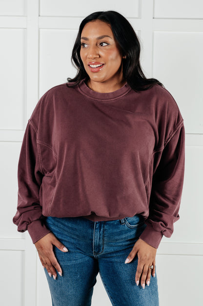 Beyond the Basics Pullover in Eggplant Ave Shops