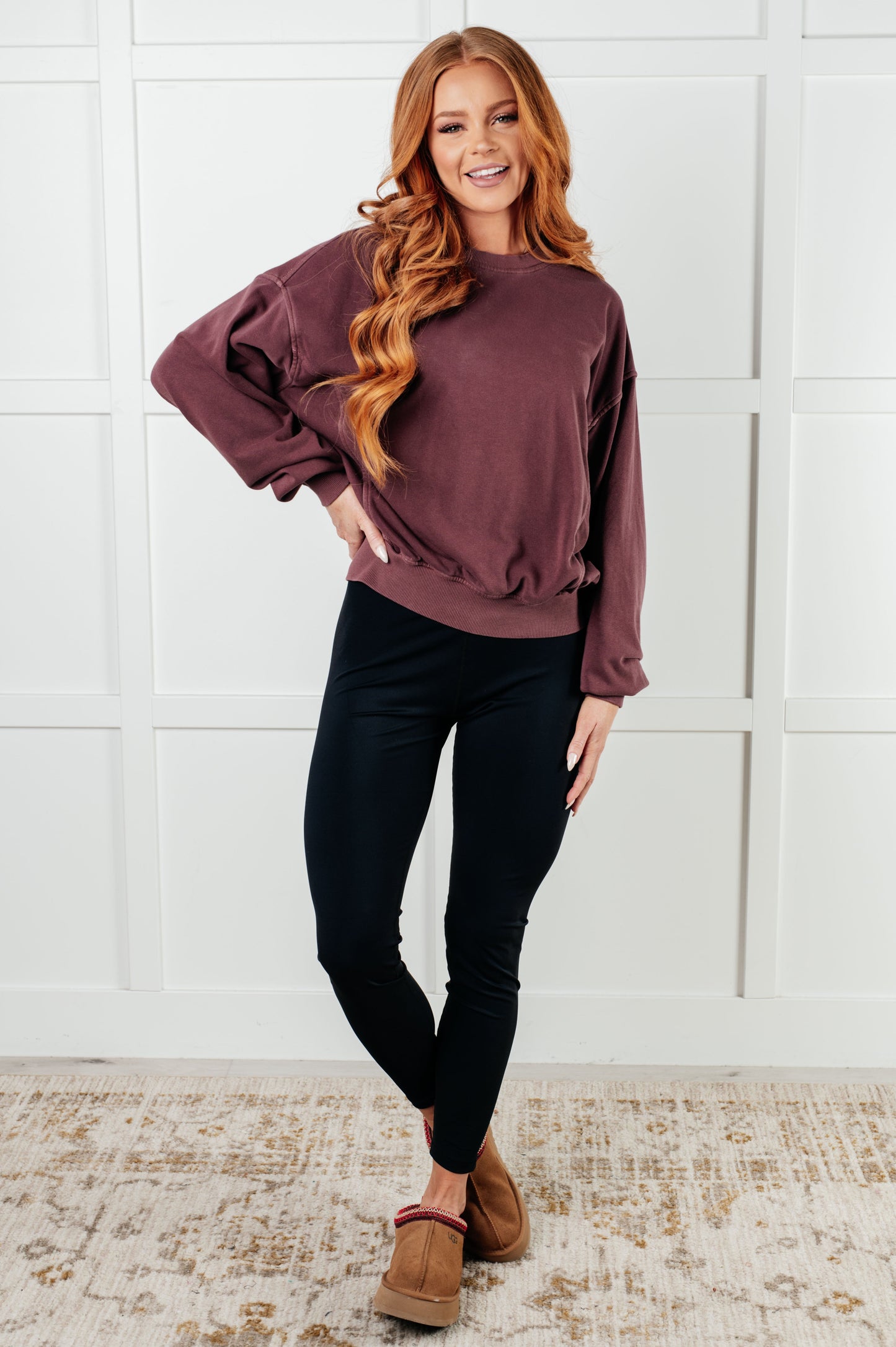 Beyond the Basics Pullover in Eggplant Ave Shops