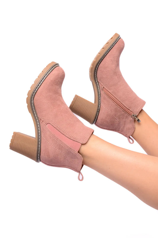 Bite Me Bootie in Blush Faux Suede Ave Shops