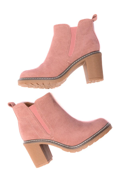 Bite Me Bootie in Blush Faux Suede Ave Shops