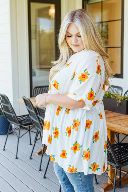 Blissed Out Button Up Babydoll Tunic Ave Shops