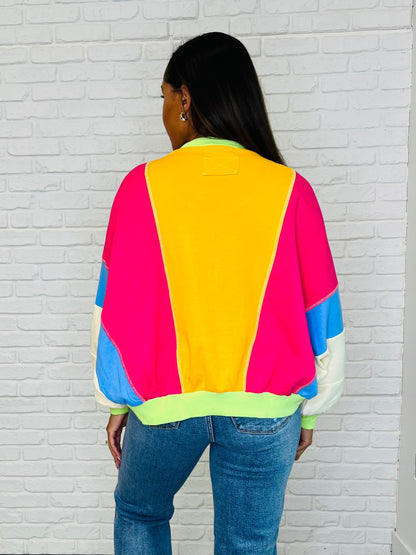 Blockbuster Color Block Pullover in Bright Ave Shops