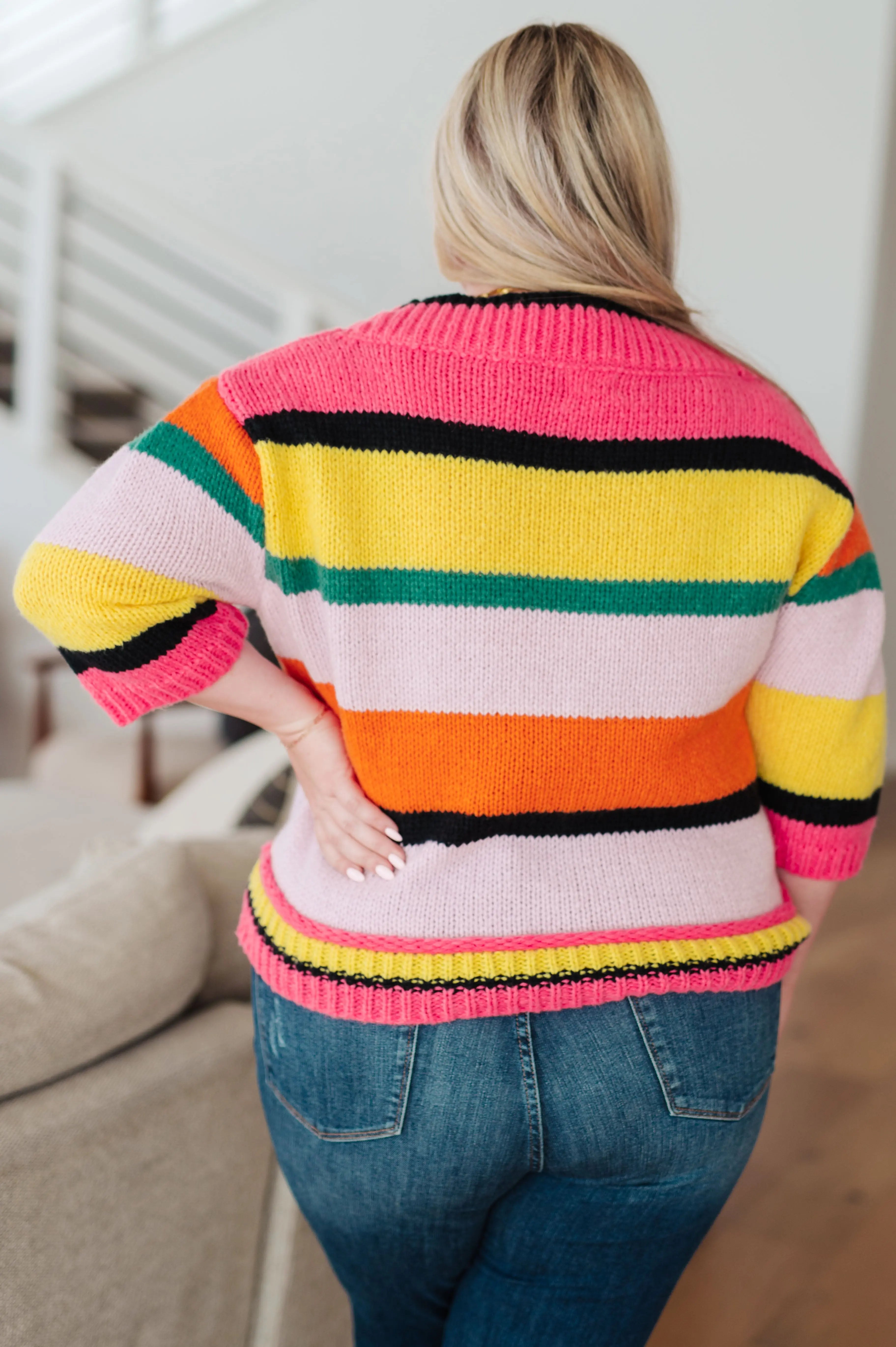 Bright Side Striped Sweater The Magnolia Cottage Boutique