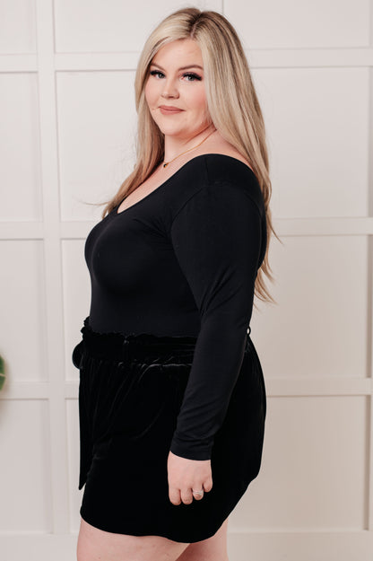 Bring in the Basics Seamless Reversible V-Neck Black Ave Shops