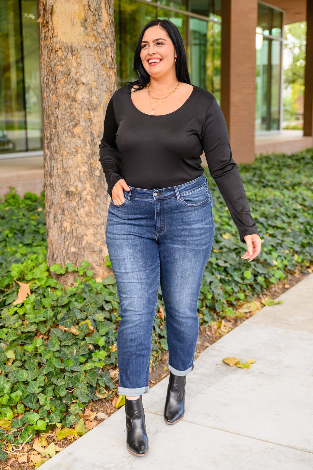 Can You Believe It Basic Long Sleeve Top In Black Ave Shops