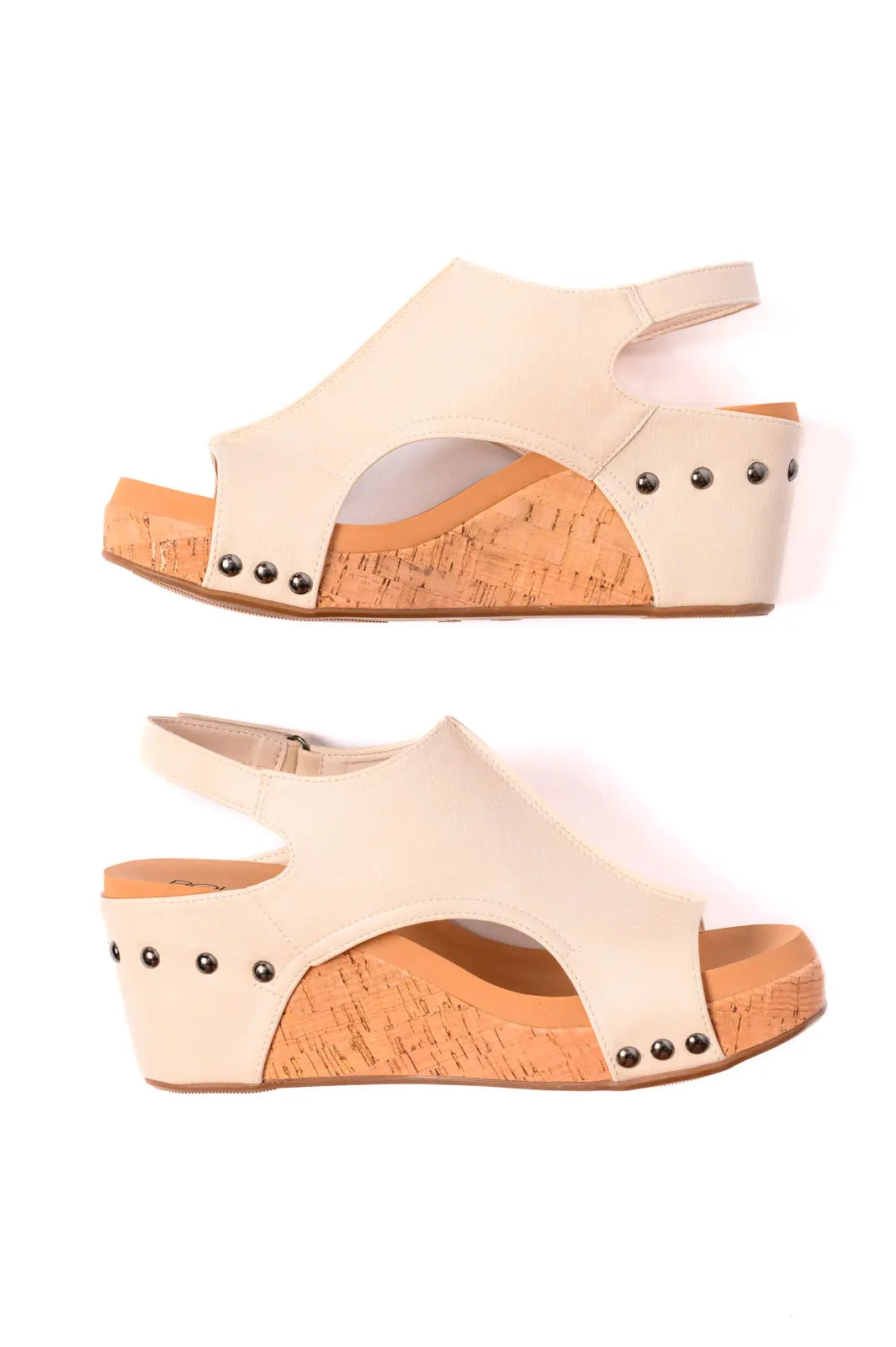 Carley Wedge Sandals in Cream Ave Shops