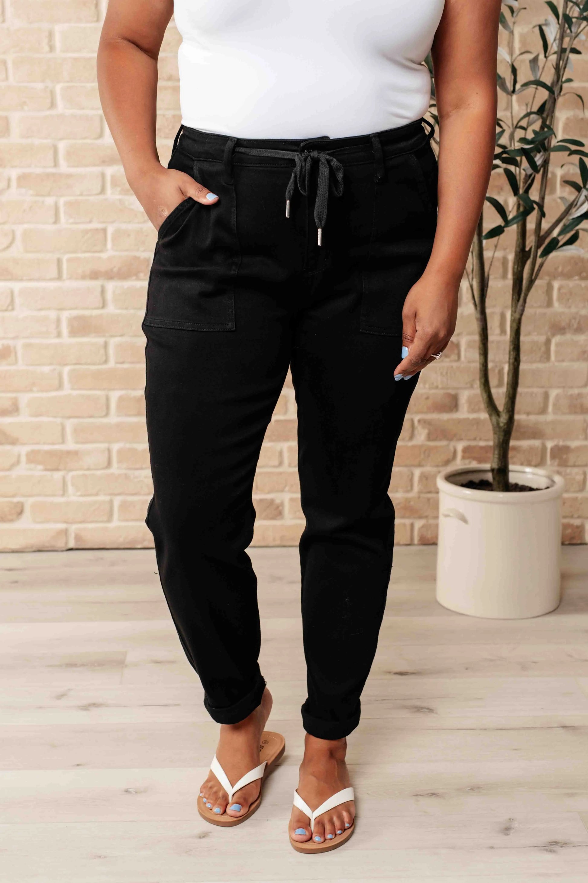 Carmen Double Cuff Joggers in Black Ave Shops