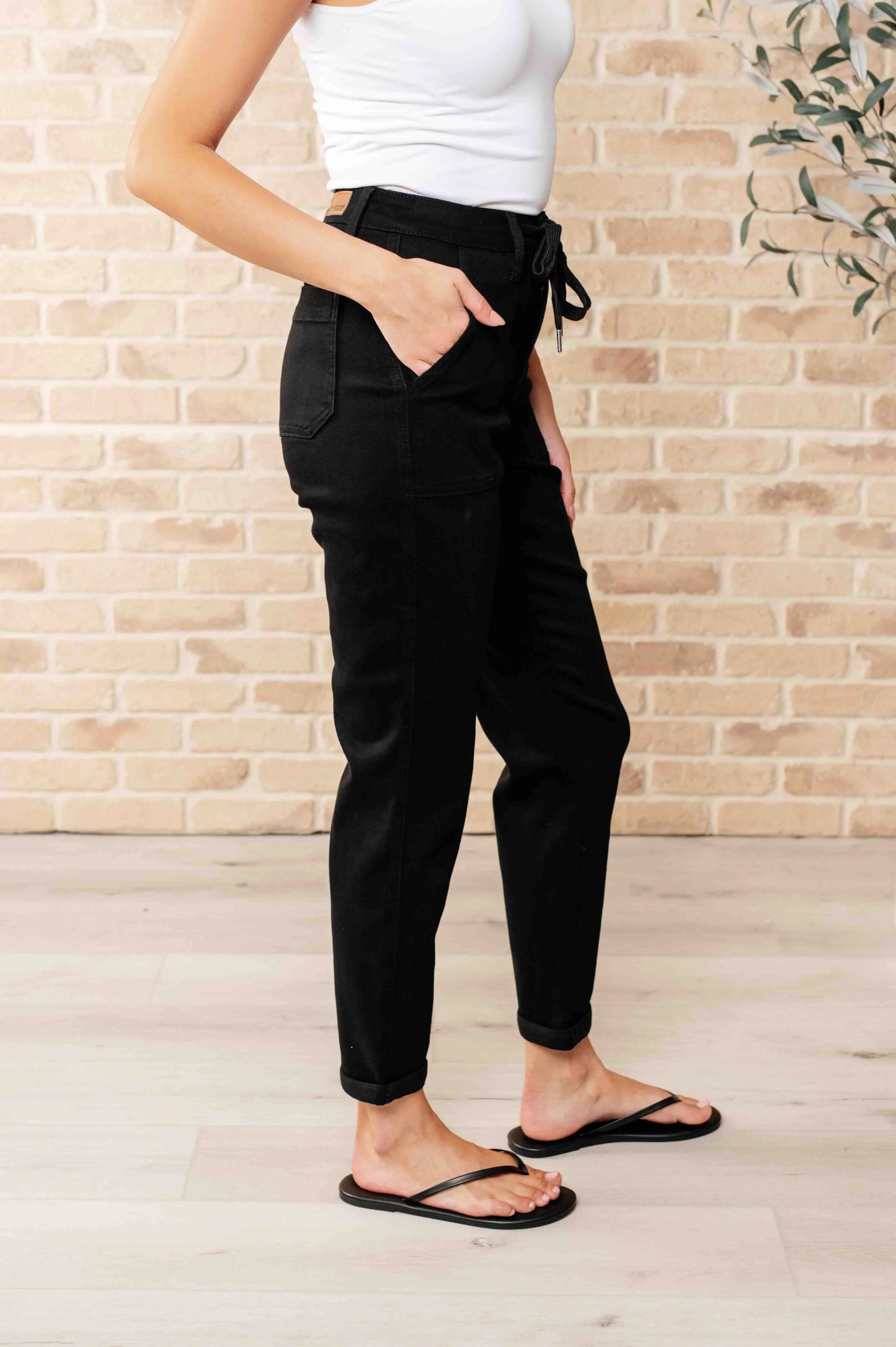 Carmen Double Cuff Joggers in Black Ave Shops