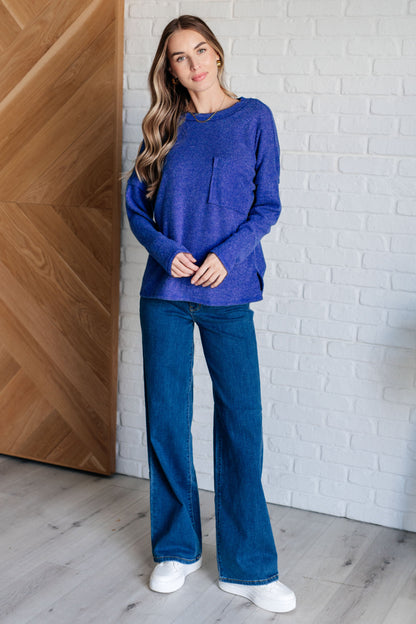 Casual Tuesday Ribbed Knit Sweater in Bright Blue Ave Shops