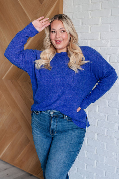 Casual Tuesday Ribbed Knit Sweater in Bright Blue Ave Shops