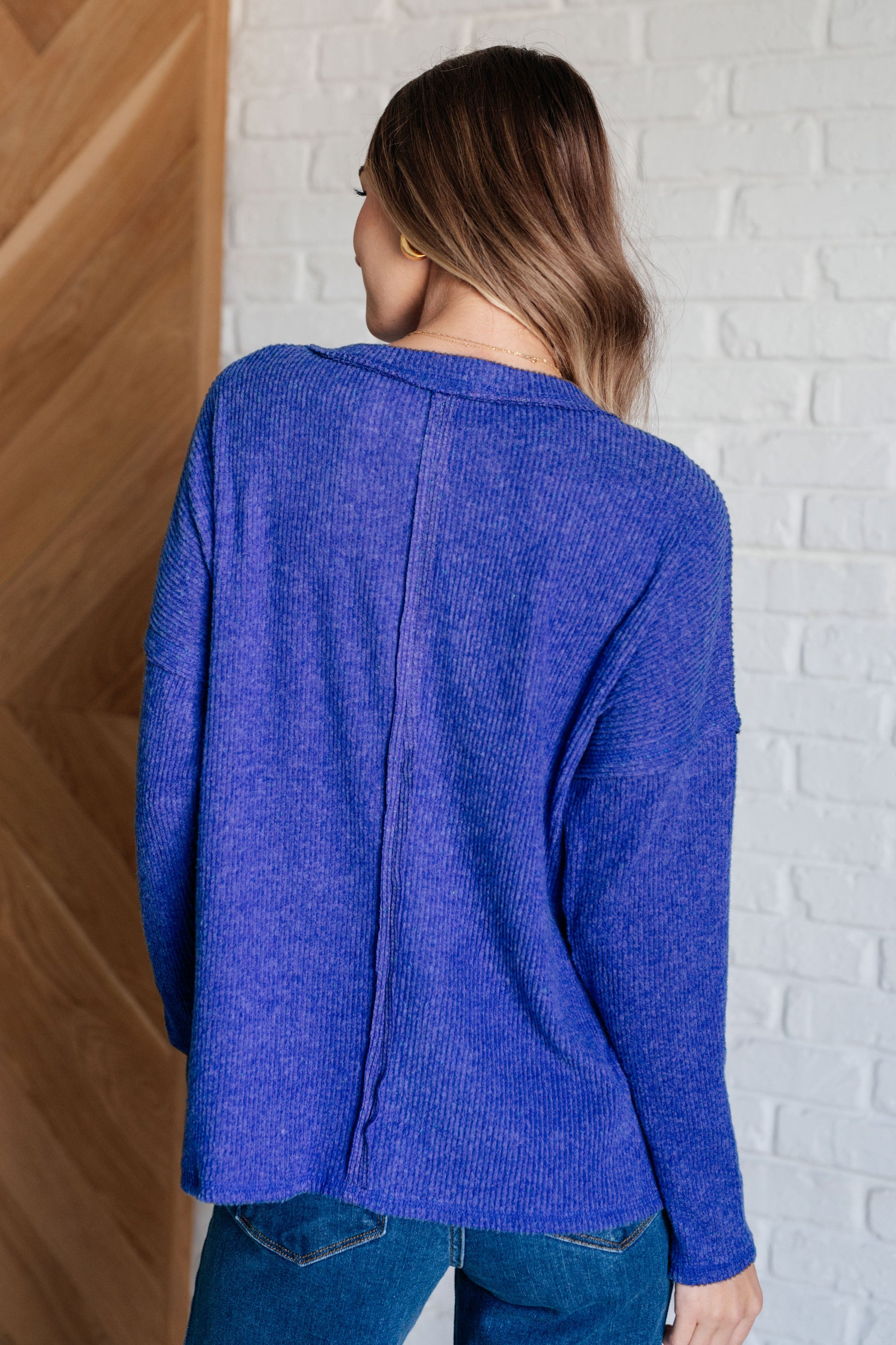 Casual Tuesday Ribbed Knit Sweater in Bright Blue Ave Shops