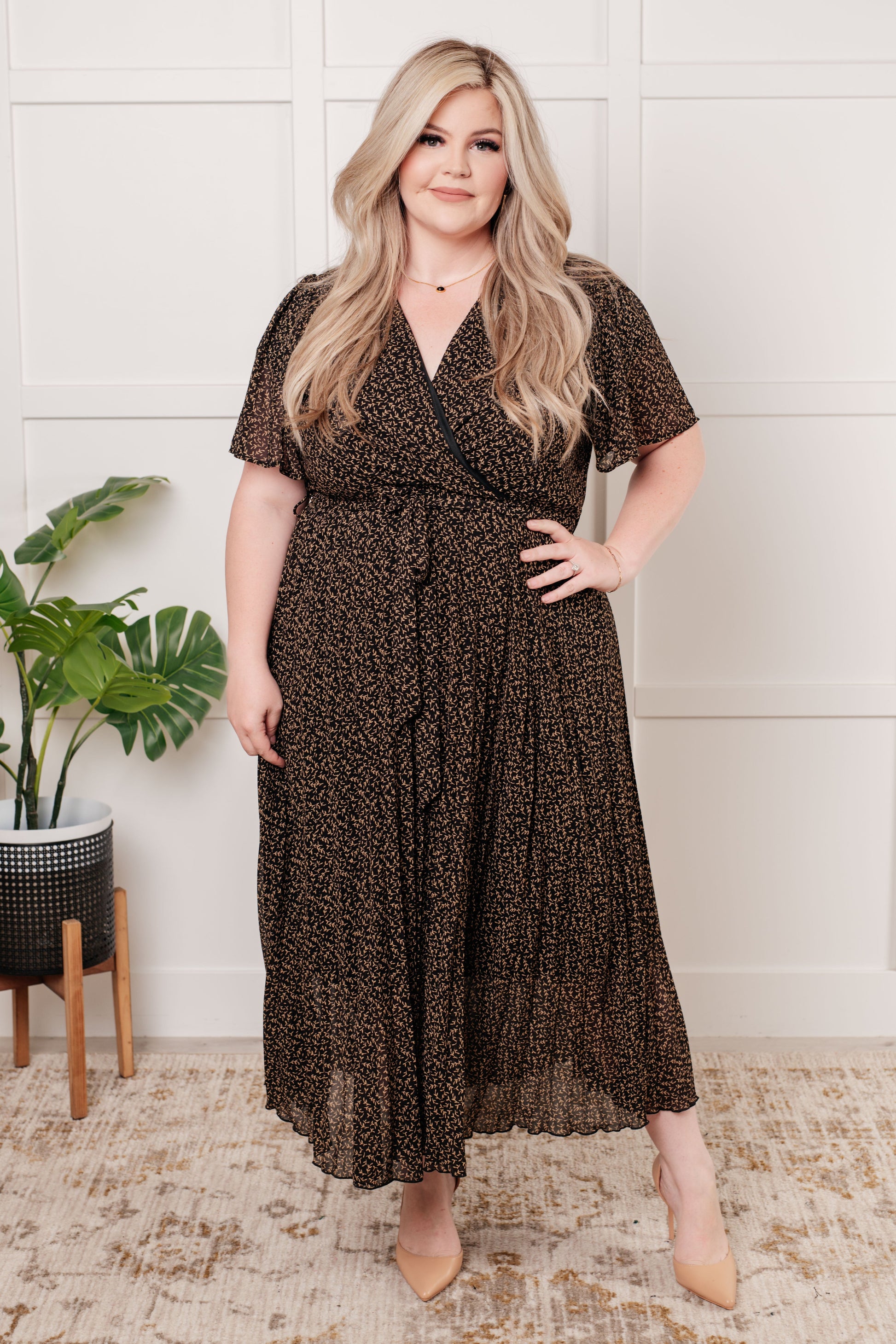 Cause a Scene Surplice Neck Dress Ave Shops
