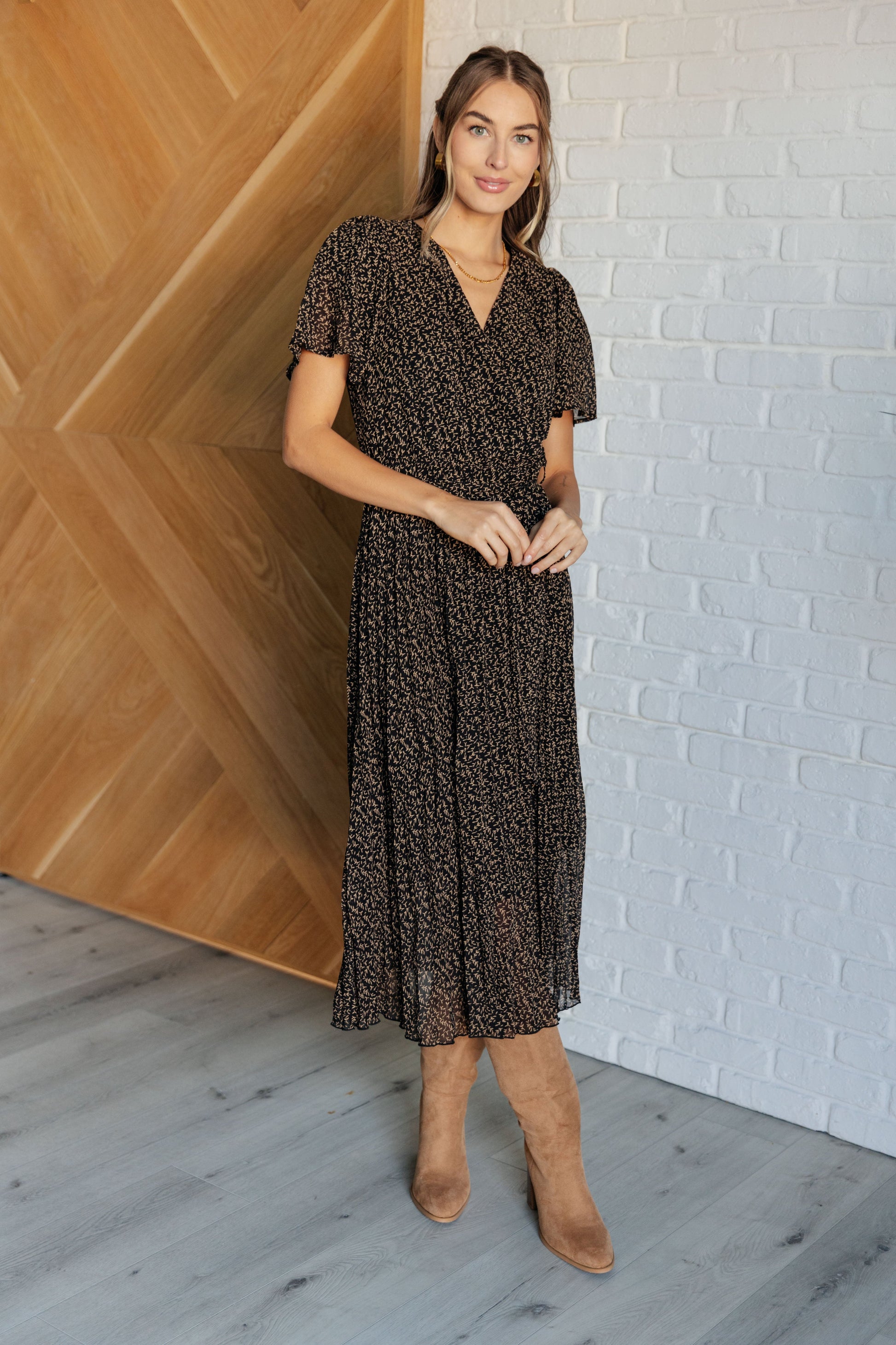 Cause a Scene Surplice Neck Dress Ave Shops