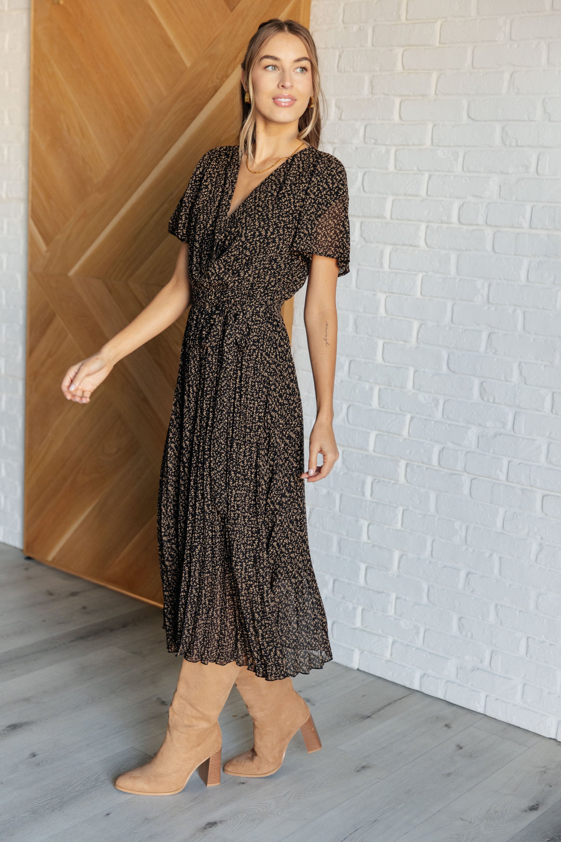 Cause a Scene Surplice Neck Dress Ave Shops
