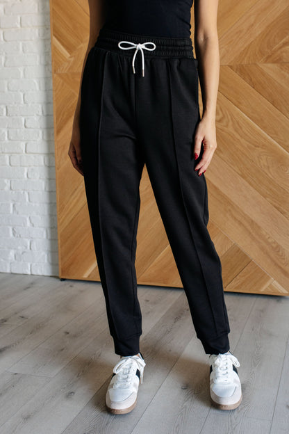 Center Seam Scuba Joggers in Black Ave Shops