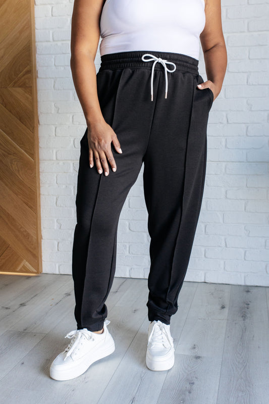 Center Seam Scuba Joggers in Black Ave Shops